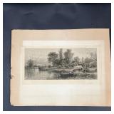 A.F. BELLOWS / J. DUTHIE ENGRAVING  | Pencil signed by James Duthie, trimmed at one end - w. 25 x h.