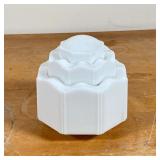 ART DECO MILK GLASS LAMPSHADE  | White milk glass shade of stepped design - h. 5-3/4 x 6-1/4 in.
