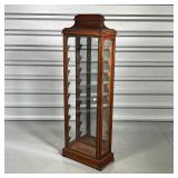 ANTIQUE GLASS DISPLAY CASE  | Pagoda top - 43 x 14-1/2 x 7 in.