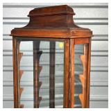 ANTIQUE GLASS DISPLAY CASE  | Pagoda top - 43 x 14-1/2 x 7 in.
