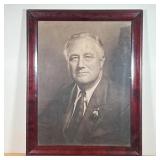 FRAMED FDR PORTRAIT  | Photographic portrait of Franklin D. Roosevelt, possible a silver gelatin pri