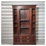 ANTIQUE DISPLAY CABINET  | Having three front glazed doors over two drawers flanked by small cabinet