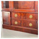 ANTIQUE DISPLAY CABINET  | Having three front glazed doors over two drawers flanked by small cabinet