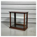 ANTIQUE DISPLAY CABINET  | Or "curio" cabinet, rear cabinet door, interior mirror shelf - h. 16 x 16