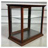 ANTIQUE DISPLAY CABINET  | Or "curio" cabinet, rear cabinet door, interior mirror shelf - h. 16 x 16