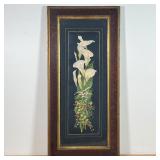 FRAMED ORCHIDS PRINT  | Vintage print of white orchids, matted and framed - 32-1/2 x 15-1/2 in. (fra