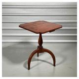 ANTIQUE CANDLE STAND  | Small wooden side table with tripod legs - h. 25 x 18 3/4 x 19 in.