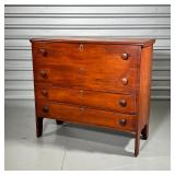 AMERICAN CHERRY BLANKET CHEST  | Having a lift top with two false drawer fronts over two full with d