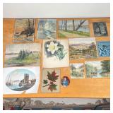(13pc) MISC. PAINTINGS  | A collection of original, hand-painted artwork, comprising 8 works on pape