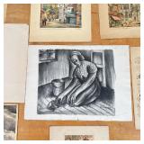 (8pc) ENGRAVINGS & LITHOGRAPHS  | Including two lithographs by Charles Huard, pencil signed - 19 x 1