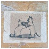two Siamese cats played by Agnes Tait (1894-1981), pencil signed [heavy foxing]; two engravings of d