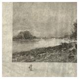 W.C. BAUER ENGRAVING ON VELLUM  | Pencil signed lower right - w. 20 x h. 15-3/4 in. (sheet)