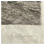 W.C. BAUER ENGRAVING ON VELLUM  | Pencil signed lower right - w. 20 x h. 15-3/4 in. (sheet)