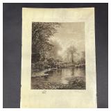 ARTHUR PASTON ENGRAVING  | Pencil signed lower right and with illustration of a thistle - w. 15 x h.