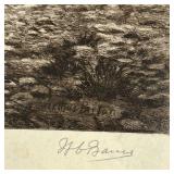 ARTHUR PASTON ENGRAVING  | Pencil signed lower right and with illustration of a thistle - w. 15 x h.