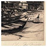 figures engaged in various activities in a riverscape scene, loose sheet unframed - w. 23-1/2 x h. 1