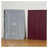 (2pc) HERMES INDEX FILES  | Of petite size, including a spiral bound alphabetical index and a red ca
