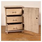 Degas-style ballerina print, opening to reveal three velvet-lined drawers, with working music mechan