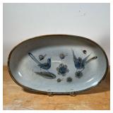 antique dish, and a Fiestware blue lidded pitcher (h. 10-1/2 in.)