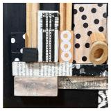 Nightscape Assemblage on painted wood Signed, titled, and dated 2016 on verso w. 8 x h. 8 in.