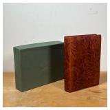 BRUSCOLI PERSONAL ORGANIZER  | Tooled brown leather pocket organizer, gilt stamp mark on inside cove