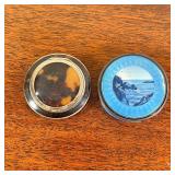 TWO SMALL MAKE UP CASES  | Two makeup compacts, including one with guilloche enamel and interior mir