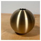 NOUSAKU SPUN BRASS VASE  | Japanese spun metal vase in original box - l. 6 x w. 6 x h. 6 in. (box)