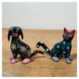 (2pc) ANGEL OLIVERA MELCHOR (MEXICAN, 20TH C)  | Mexican (Oaxaca) folk art, two carved and painted a