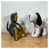 (2pc) STUFFED ANIMALS  | Handmade stuffed animal figures, dense, neither appearing to be signed - l.