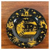 ZENITH GOUDA PLATE  | Yellow scene on a black background - dia 11.5 in.