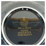 ZENITH GOUDA PLATE  | Yellow scene on a black background - dia 11.5 in.