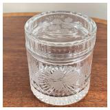 (3pc) CUT GLASS ITEMS  | Blown and/or cut clear glass, including two pitchers and a lidded jar - h. 