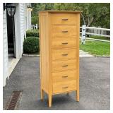 SEMANIER CHEST OF DRAWERS  | Solid wood construction all around, likely custom built, bowed front wi