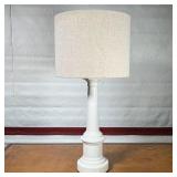 CERAMIC COLUMN LAMP  | Simple table lamp with a linen shade - h. 27 x dia. 12 in.
