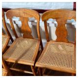 (7pc) ANTIQUE MAPLE SIDE CHAIRS  | Urn form splats with new caning - l. 18 x w. 18 x h. 33 in.