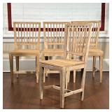 (4pc) SWEDISH GUSTAVIAN SIDE CHAIRS | Early Swedish dining chairs, raw finish, pegged construction w