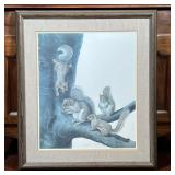 RAY HARM LITHOGRAPH  | "Gray Squirrel" pencil signed and ed. 1488/1500 lower margin - w. 34 x h. 38 