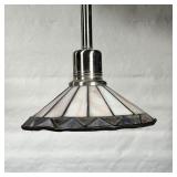 STAINED GLASS PENDANT LIGHT  | Quoizel Collection; 30 in total drop - h. 4 x dia. 6.5 in.