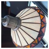 STAINED GLASS PENDANT LIGHT  | Quoizel Collection; 30 in total drop - h. 4 x dia. 6.5 in.