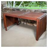 IKEA OUTDOOR TABLE  | "Applaro" flat top with drop sides center hole for an umbrella; leaves 24 in -