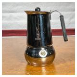 BIALETTI ESPRESSO MAKER  | Stainless steel with a black handle - h. 7 in.