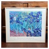 VINCENT VAN GOGH POSTER  | Framed poster for the J. Paul Getty Museum showing purple irises by Van G