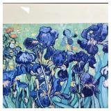 J. Paul Getty Museum showing purple irises by Van Gogh - w. 32 x h. 28 in. (frame)