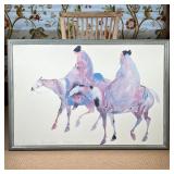 CAROL GRIGG POSTER | Framed poster for the Gango Gallery, Portland, Oregon, showing riders on horses