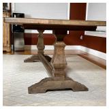 BASSETT DINING TABLE  | Solid wood "Harvest" BenchMade dining table by Bassett Furniture, heavy! Goo