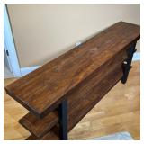 SOLID WOOD CONSOLE TABLE  | Modern rustic style, three wood planks on a powder-coated metal frame - 