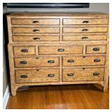 bedroom line by Thomasville, rustic/industrial chest of drawers with drop down media sections - l. 5