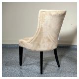 (6pc) POTTERY BARN SIDE CHAIRS  | Pottery Barn "Hayes" dining chairs with made-to-order beige tufted