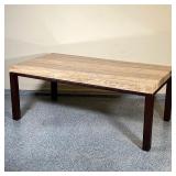 AGATE TOP TABLE  | Unique dining table with a banded agate top on a wood frame, solid and very heavy