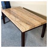 AGATE TOP TABLE  | Unique dining table with a banded agate top on a wood frame, solid and very heavy